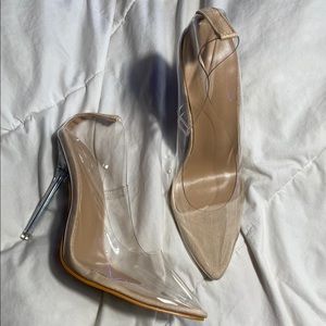 Clear point toe court heels
